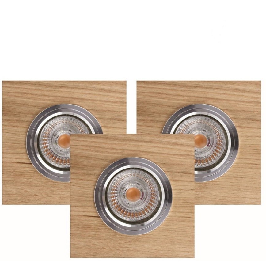 SET 3x LED Hang plafondverlichting VITAR 1xGU10/5W/230V CRI 90 eiken