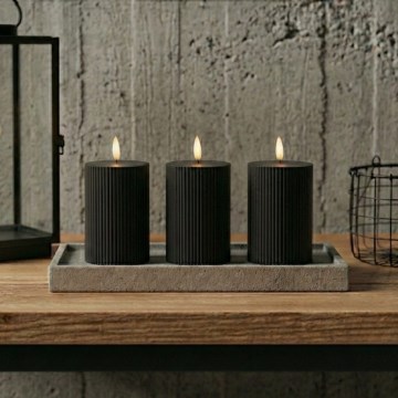 SET 3x LED-kaarsen BRILLO LED/2xAA 12,5 cm zwart + afstandsbediening