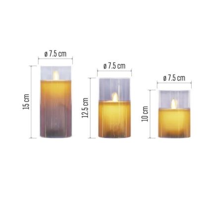 Set 3x LED-kaarsen LED/6xAA