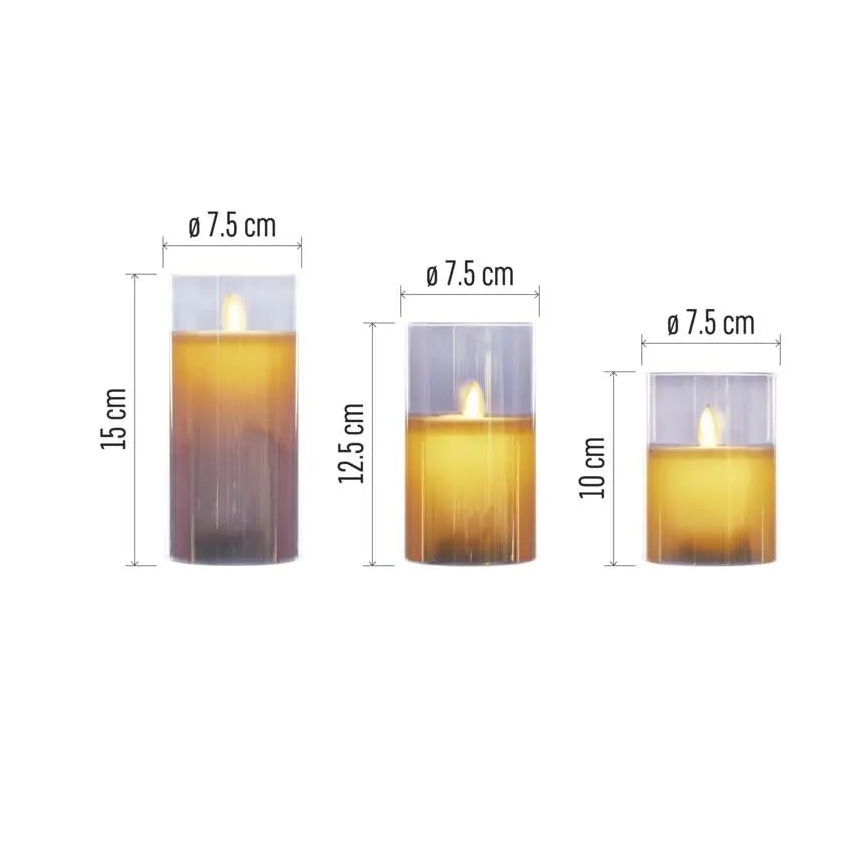 Set 3x LED-kaarsen LED/6xAA