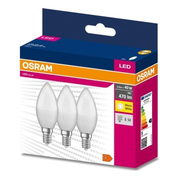 SET 3x LED Lamp B38 E14/4,9W/230V 3000K - Osram