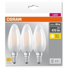SET 3x LED Lamp B40 E14/4W/230V 2700K - Osram