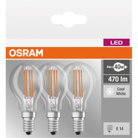 SET 3x LED Lamp BASE P40 E14/4W/230V 4000K – Osram
