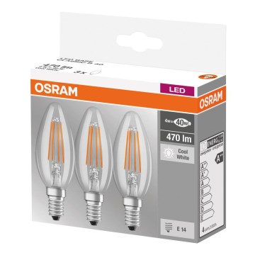 SET 3x LED Lamp BASE VINTAGE B40 E14/4W/230V 4000K – Osram