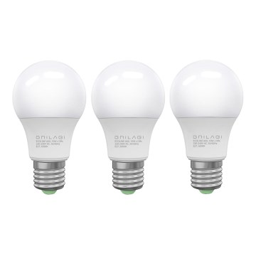 SET 3x LED Lamp ECOLINE A60 E27/10W/230V 4000K - Brilagi