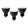 SET 3x LED Lamp ECOLINE GU10/6W/230V 4000K zwart - Brilagi