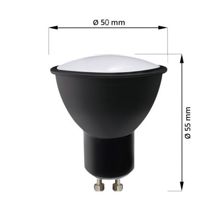 SET 3x LED Lamp ECOLINE GU10/6W/230V 4000K zwart - Brilagi