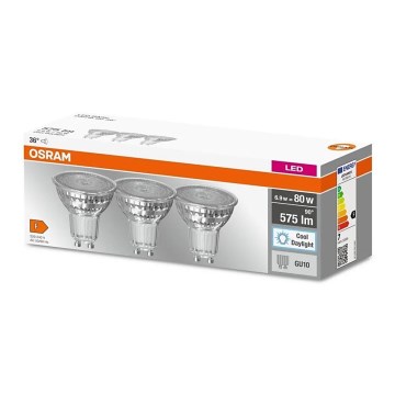 SET 3x LED Lamp PAR16 GU10/6,9W/230V 6500K - Osram