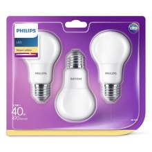 SET 3x LED Lamp Philips E27/5,5W/230V 2700K