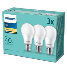 SET 3x LED Lamp Philips E27/6W/230V 2700K