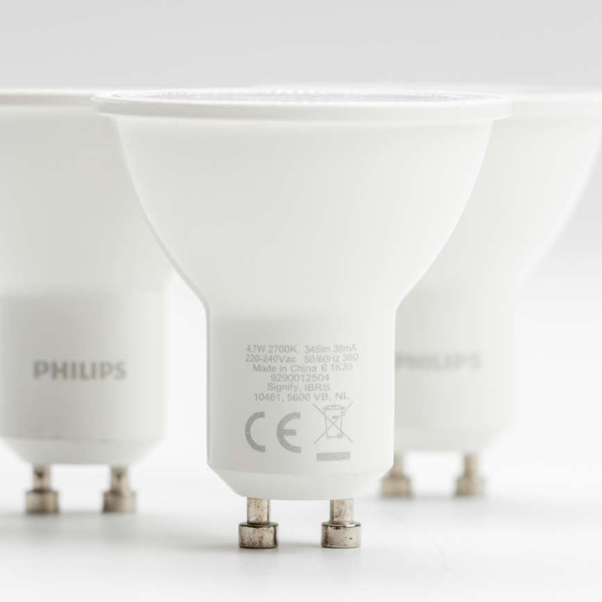 SET 3x LED Lamp Philips GU10/4,7W/230V 2700K