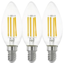 SET 3x LED Lamp VINTAGE C35 E14/4W/230V 2700K - Eglo 12811