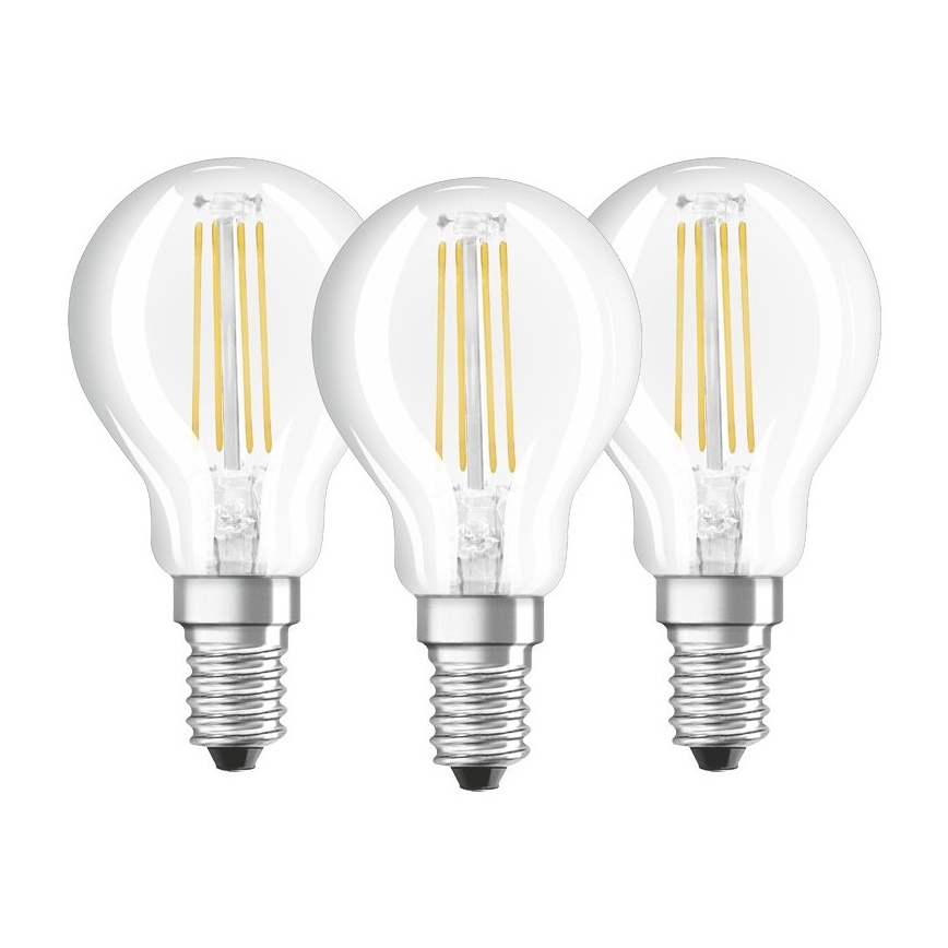 SET 3x LED Lamp VINTAGE P40 E14/4W/230V 2700K - Osram