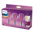 SET 3x LED Lamp VINTAGE Philips A60 E27/7W/230V 2700K