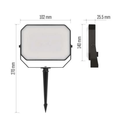 SET 3x LED RGBIC Dimbaar buitenshuis Schijnwerper GoSmart LED/14W/230V 3000-6500K IP65 Wi-Fi Tuya