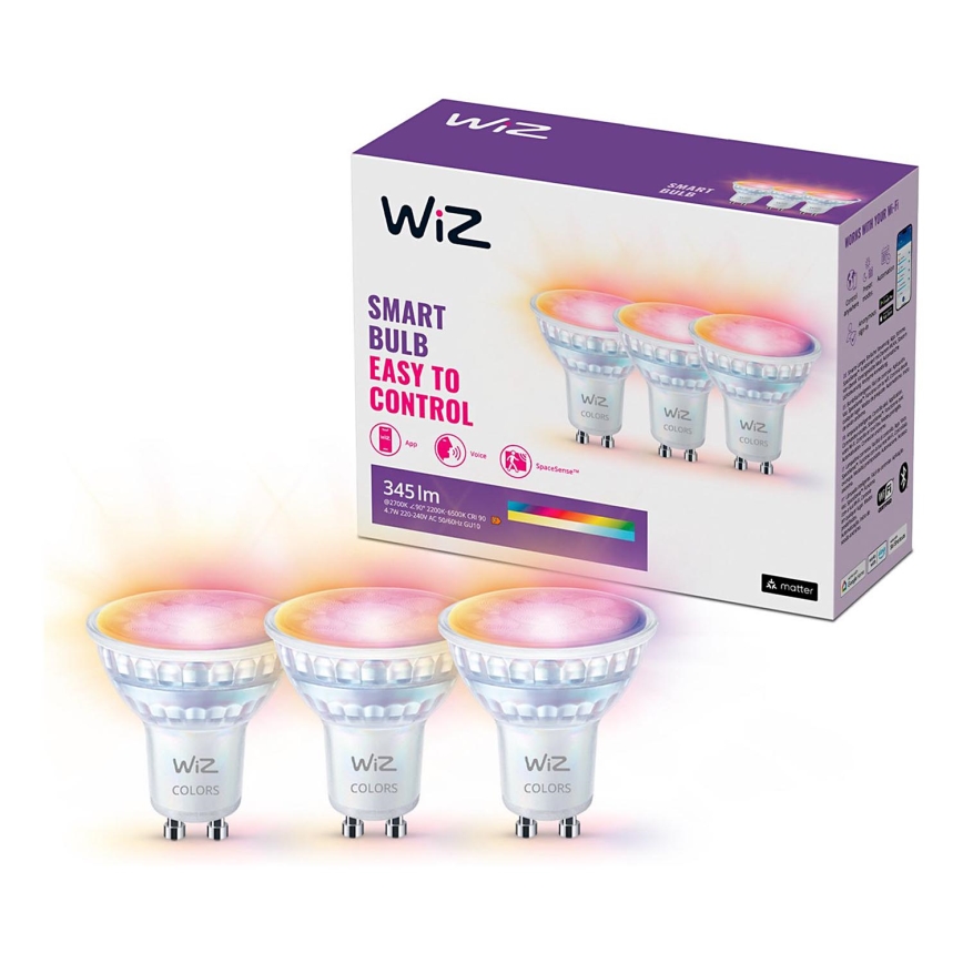 SET 3x LED RGBW dimbare lamp PAR16 GU10/4,7W/230V 2200-6500K Wi-Fi - WiZ