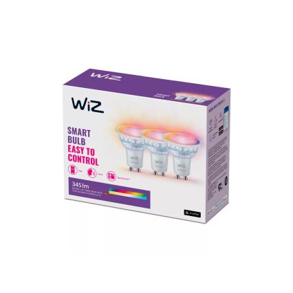 SET 3x LED RGBW dimbare lamp PAR16 GU10/4,7W/230V 2200-6500K Wi-Fi - WiZ