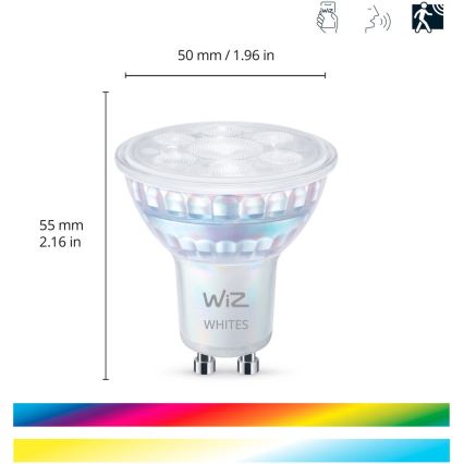 SET 3x LED RGBW dimbare lamp PAR16 GU10/4,7W/230V 2200-6500K Wi-Fi - WiZ