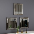SET 3x muur spiegel OTTO 40x40 cm zilver