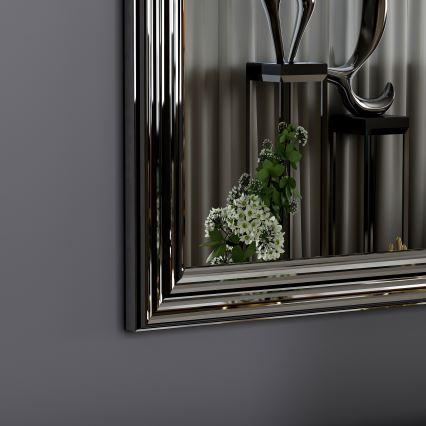 SET 3x muur spiegel OTTO 40x40 cm zilver