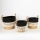 SET 3x Rieten mand beige/zwart/wit 25x17x23/28x22x25/35x28x30 cm