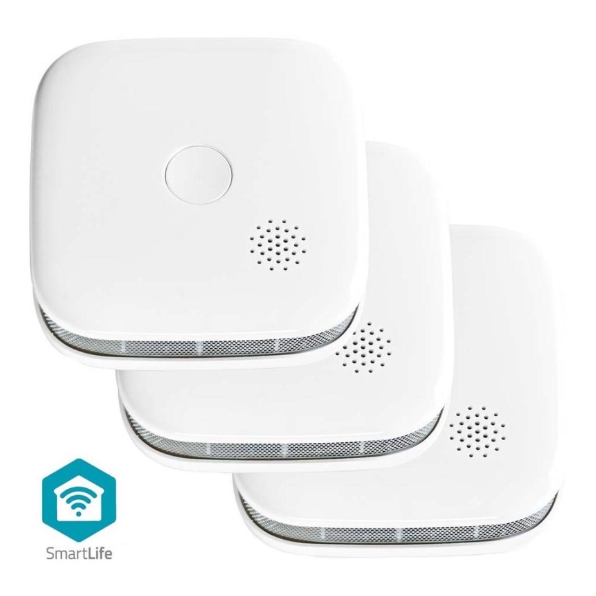 SET 3x Rookmelder SmartLife 3V/1xCR123A Wi-Fi Tuya