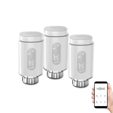 SET 3x Smart thermostatische kop met LED scherm 2xAA/3V Zigbee