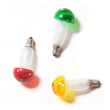 SET 3x Vervangingslamp TOADSTOOL E10/20V gekleurd mix, Gemaakt in Tsjechië