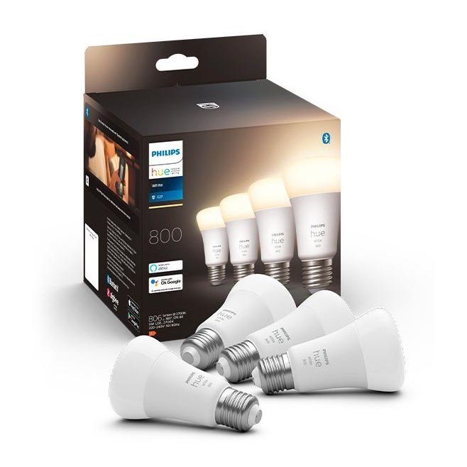 SET 4x Dimbare LED Lamp Philips Hue WHITE A60 E27/9W/230V 2700K