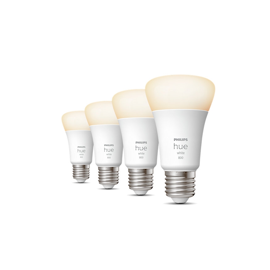SET 4x Dimbare LED Lamp Philips Hue WHITE A60 E27/9W/230V 2700K