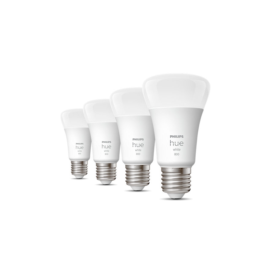 SET 4x Dimbare LED Lamp Philips Hue WHITE A60 E27/9W/230V 2700K