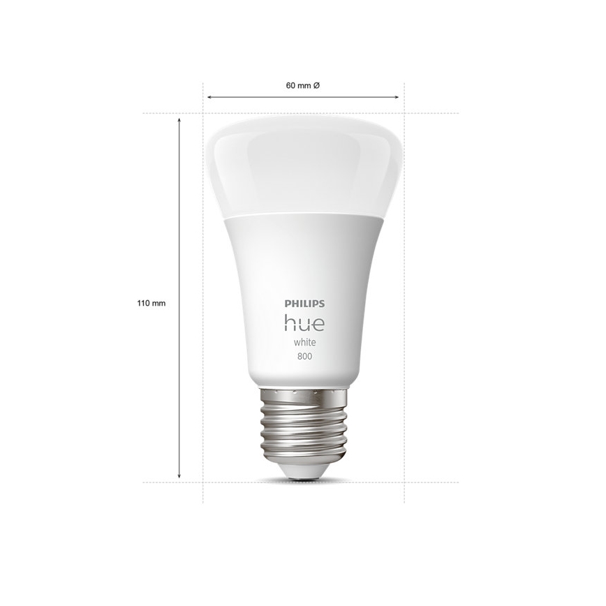 SET 4x Dimbare LED Lamp Philips Hue WHITE A60 E27/9W/230V 2700K