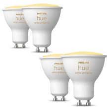 SET 4x Dimbare LED Lamp Philips Hue WHITE AMBIANCE GU10/5W/230V 2200-6500K