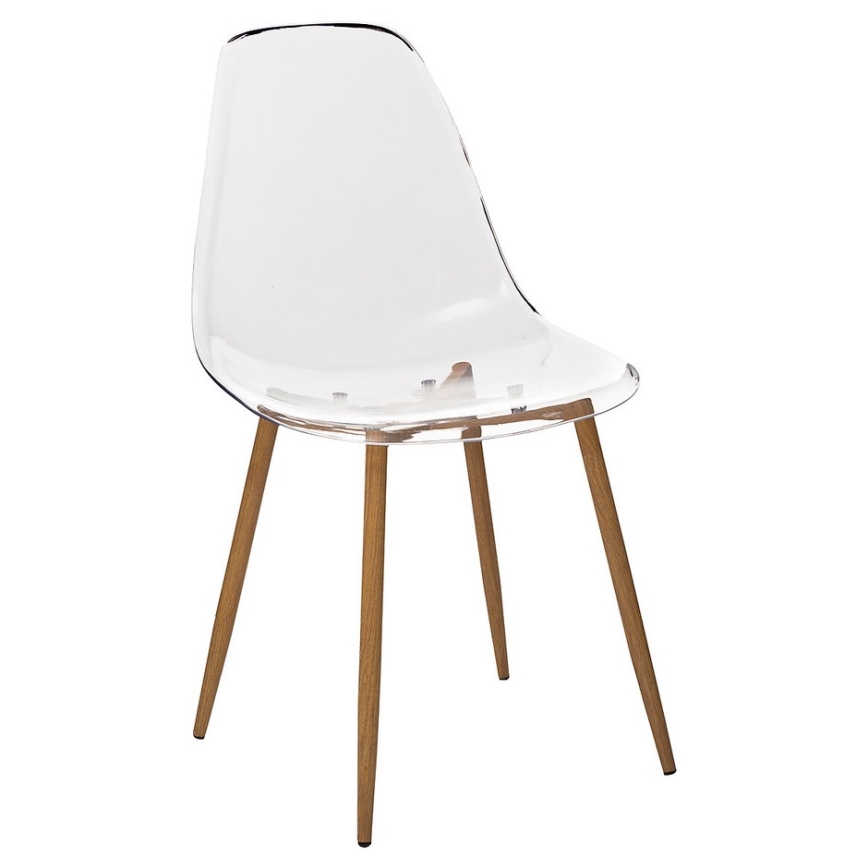 SET 4x Eetkamerstoel TAHO bruin/doorzichtig