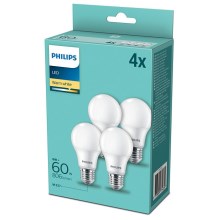 SET 4x LED Lamp Philips E27/8W/230V 2700K