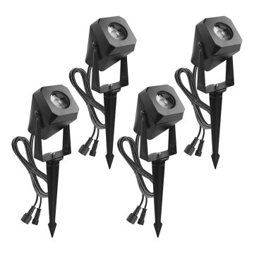 SET 4x LED RGBIC Dimbaar buitenshuis lamp LED/7W/230V 3000-6500K IP65 Wi-Fi Tuya