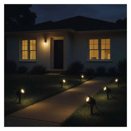 SET 4x LED RGBIC Dimbaar buitenshuis lamp LED/7W/230V 3000-6500K IP65 Wi-Fi Tuya