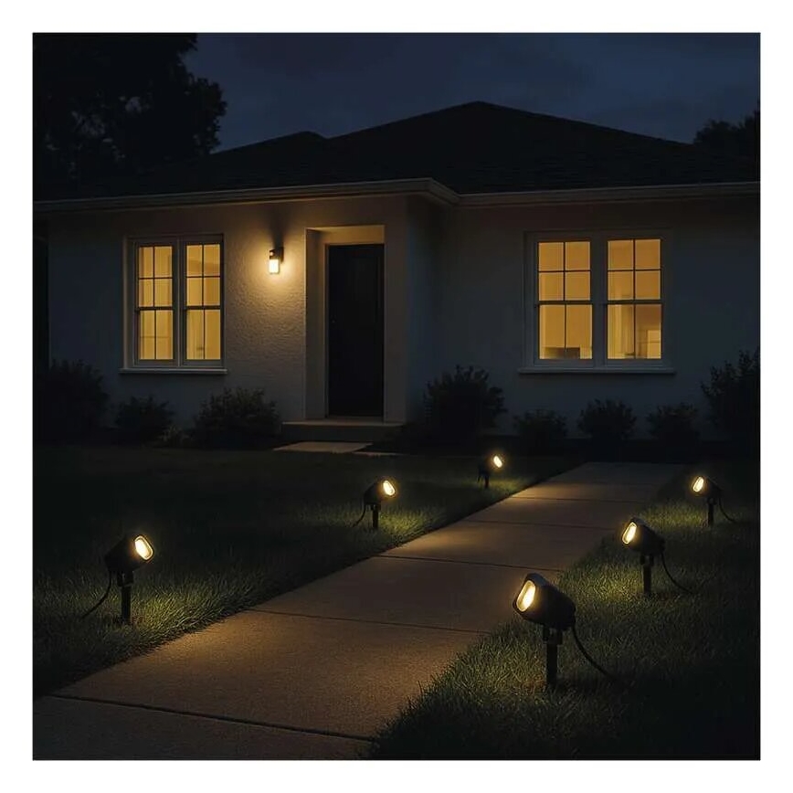 SET 4x LED RGBIC Dimbaar buitenshuis lamp LED/7W/230V 3000-6500K IP65 Wi-Fi Tuya