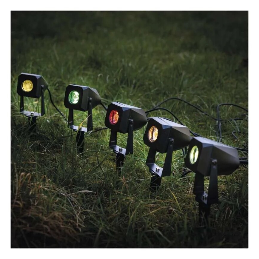 SET 4x LED RGBIC Dimbaar buitenshuis lamp LED/7W/230V 3000-6500K IP65 Wi-Fi Tuya
