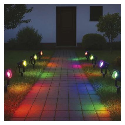 SET 4x LED RGBIC Dimbaar buitenshuis lamp LED/7W/230V 3000-6500K IP65 Wi-Fi Tuya