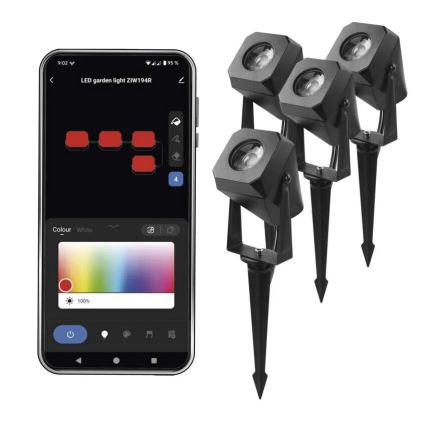 SET 4x LED RGBIC Dimbaar buitenshuis lamp LED/7W/230V 3000-6500K IP65 Wi-Fi Tuya