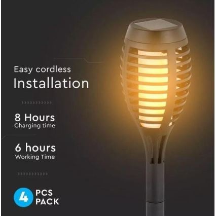 SET 4x LED Solar lamp 4xLED/3,6V 1xAAA IP44 100 mAh