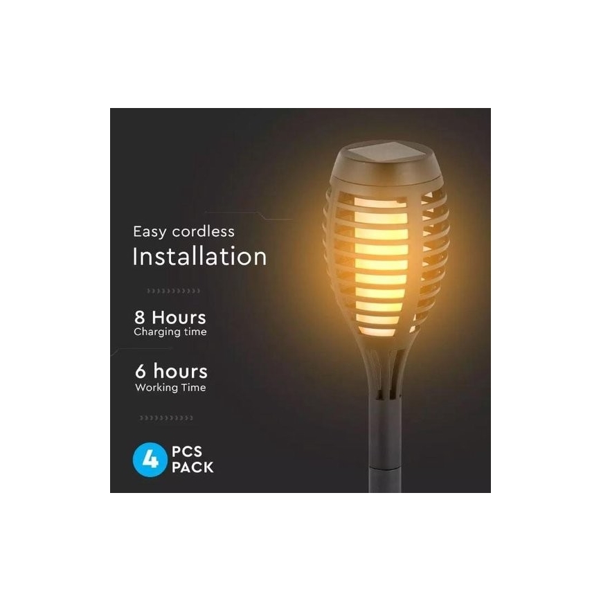 SET 4x LED Solar lamp 4xLED/3,6V 1xAAA IP44 100 mAh