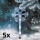 SET 5x LED Buiten Kerstmis lamp LED/3xAA/koud wit IP44