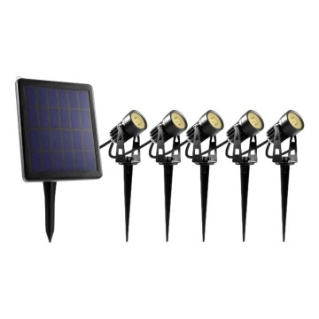 SET 5x LED Buitenlamp met een zonnepaneel LED/4000 mAh IP44
