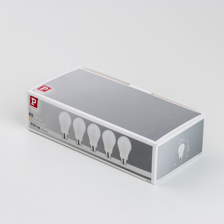 SET 5x LED Lamp A60 E27/9W/230V 2700K - Paulmann 28780