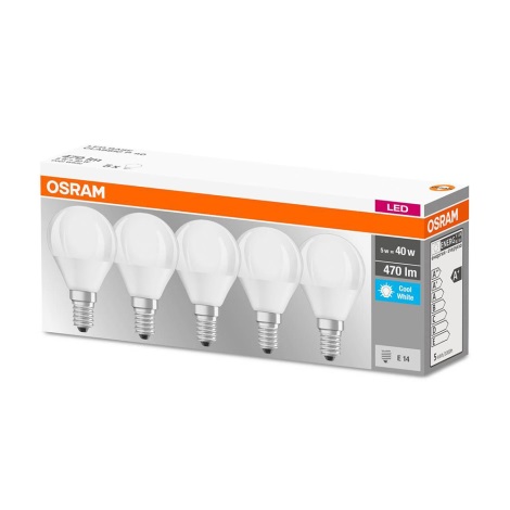 SET 5x LED Lamp BASE P40 E14/5W/230V 4000K - Osram