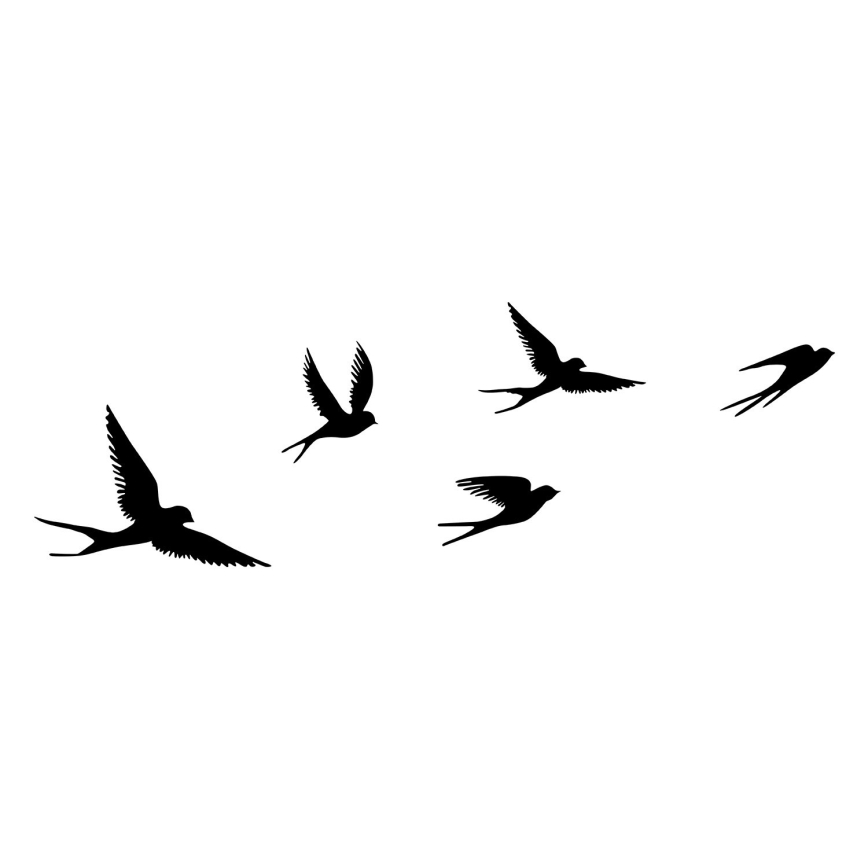 SET 5x wand decoratie vogels metaal