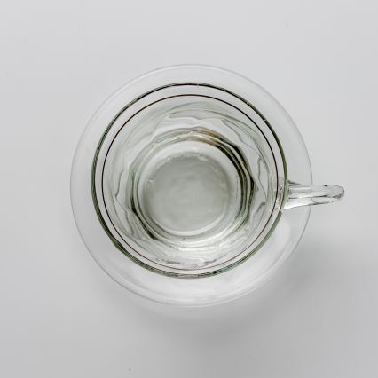 Set 6x glazen kop met schotel doorzichtig boeket nr. 3