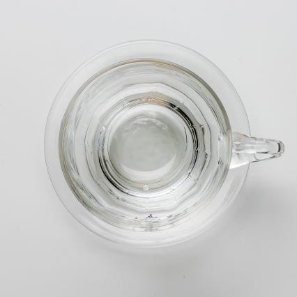 Set 6x glazen kop met schotel doorzichtig boeket nr. 8